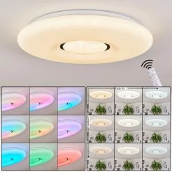 Hofstein Page Deckenleuchte LED Weiß, 2-flammig, Fernbedienung, Farbwechsler