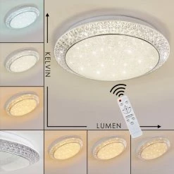 Hofstein Parrita Deckenleuchte LED Weiß, 1-flammig, Fernbedienung, Farbwechsler