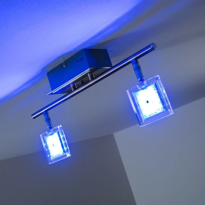 Paul Neuhaus Leuchten Paul Neuhaus DAAN-RGB Deckenleuchte LED Chrom, 2-flammig, Fernbedienung, Farbwechsler 3 Paul Neuhaus Leuchten Paul Neuhaus DAAN-RGB Deckenleuchte LED Chrom, 2-flammig, Fernbedienung, Farbwechsler – Bild 3