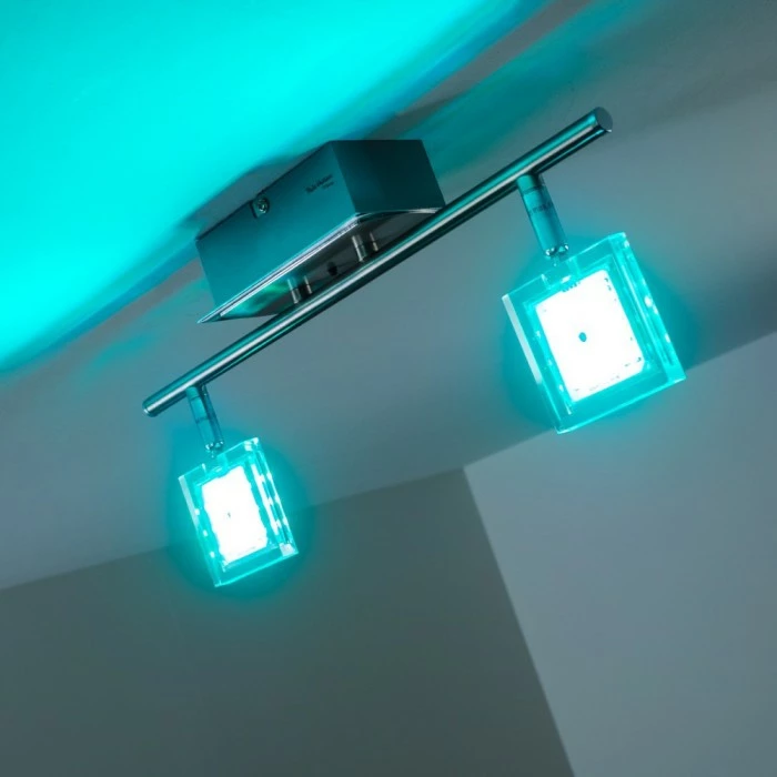 Paul Neuhaus Leuchten Paul Neuhaus DAAN-RGB Deckenleuchte LED Chrom, 2-flammig, Fernbedienung, Farbwechsler 21 Paul Neuhaus Leuchten Paul Neuhaus DAAN-RGB Deckenleuchte LED Chrom, 2-flammig, Fernbedienung, Farbwechsler – Bild 21