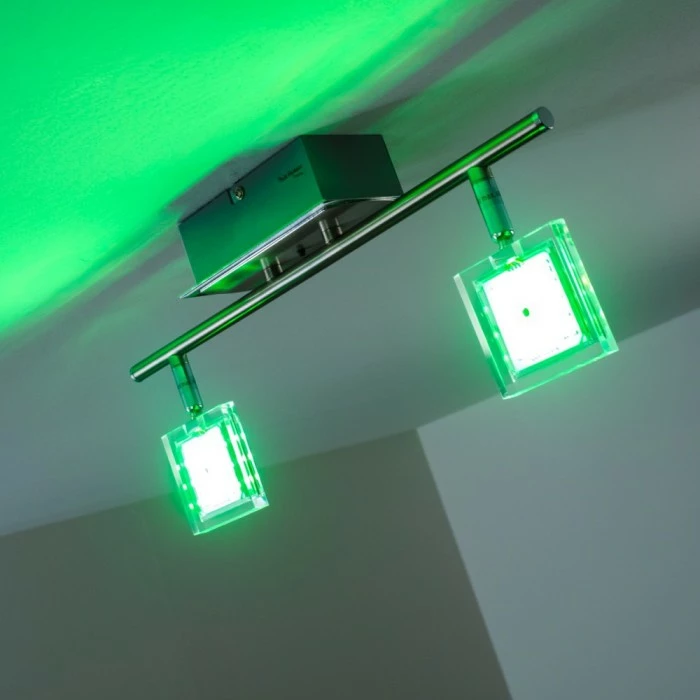 Paul Neuhaus Leuchten Paul Neuhaus DAAN-RGB Deckenleuchte LED Chrom, 2-flammig, Fernbedienung, Farbwechsler 4 Paul Neuhaus Leuchten Paul Neuhaus DAAN-RGB Deckenleuchte LED Chrom, 2-flammig, Fernbedienung, Farbwechsler – Bild 4