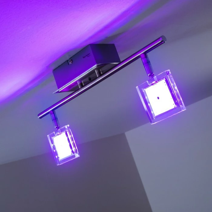 Paul Neuhaus Leuchten Paul Neuhaus DAAN-RGB Deckenleuchte LED Chrom, 2-flammig, Fernbedienung, Farbwechsler 6 Paul Neuhaus Leuchten Paul Neuhaus DAAN-RGB Deckenleuchte LED Chrom, 2-flammig, Fernbedienung, Farbwechsler – Bild 6