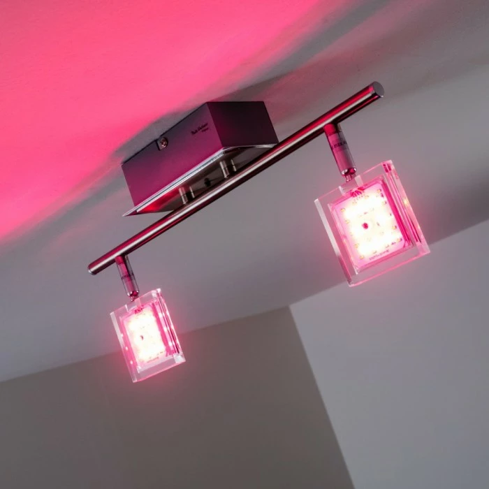 Paul Neuhaus Leuchten Paul Neuhaus DAAN-RGB Deckenleuchte LED Chrom, 2-flammig, Fernbedienung, Farbwechsler 7 Paul Neuhaus Leuchten Paul Neuhaus DAAN-RGB Deckenleuchte LED Chrom, 2-flammig, Fernbedienung, Farbwechsler – Bild 7