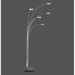 Paul Neuhaus Leuchten Paul Neuhaus NOLA Stehleuchte LED Edelstahl, 5-flammig