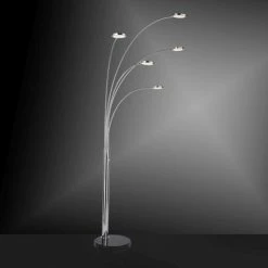 Paul Neuhaus Leuchten Paul Neuhaus NOLA Stehleuchte LED Edelstahl, 5-flammig -LED Leuchten Verkäufe paul neuhaus nola stehleuchte 351 55 6