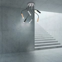 Paul Neuhaus Leuchten Paul Neuhaus PURE-GEMIN Deckenleuchte LED Messing, Schwarz, Aluminium, 6-flammig -LED Leuchten Verkäufe paul neuhaus pure gemin deckenleuchte 6011 95 10