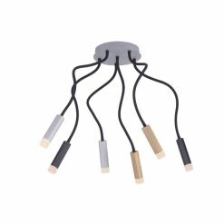 Paul Neuhaus Leuchten Paul Neuhaus PURE-GEMIN Deckenleuchte LED Messing, Schwarz, Aluminium, 6-flammig -LED Leuchten Verkäufe paul neuhaus pure gemin deckenleuchte 6011 95 7