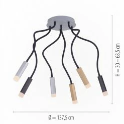 Paul Neuhaus Leuchten Paul Neuhaus PURE-GEMIN Deckenleuchte LED Messing, Schwarz, Aluminium, 6-flammig -LED Leuchten Verkäufe paul neuhaus pure gemin deckenleuchte 6011 95 8