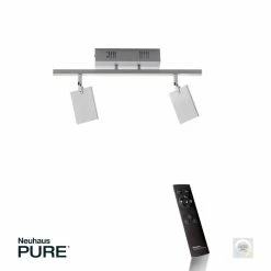 Paul Neuhaus Leuchten Paul Neuhaus PURE-MIRA Deckenleuchte LED Aluminium, 2-flammig, Fernbedienung -LED Leuchten Verkäufe paul neuhaus pure mira deckenleuchte 6354 95 2