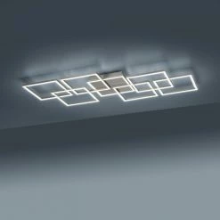 Paul Neuhaus Q-Serie Paul Neuhaus Q-INIGO Deckenleuchte LED Stahl geb&uuml;rstet, 7-flammig, Fernbedienung -LED Leuchten Verkäufe paul neuhaus q inigo deckenleuchte 6014 55 4