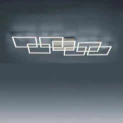 Paul Neuhaus Q-Serie Paul Neuhaus Q-INIGO Deckenleuchte LED Stahl geb&uuml;rstet, 7-flammig, Fernbedienung -LED Leuchten Verkäufe paul neuhaus q inigo deckenleuchte 6014 55 7