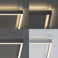 Paul Neuhaus Q-Serie Paul Neuhaus Q-KAAN Deckenleuchte LED Stahl geb&uuml;rstet, 2-flammig, Fernbedienung -LED Leuchten Verkäufe paul neuhaus q kaan deckenleuchte 6531 55 7