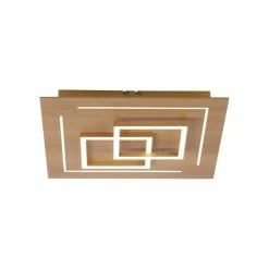 Paul Neuhaus Q-Serie Paul Neuhaus Q-LINEA Deckenleuchte LED Holz hell, 4-flammig, Fernbedienung -LED Leuchten Verkäufe paul neuhaus q linea deckenleuchte 8180 79 4