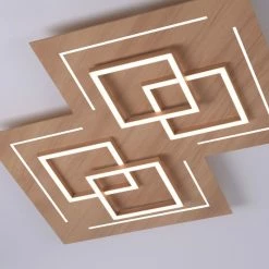 Paul Neuhaus Q-Serie Paul Neuhaus Q-LINEA Deckenleuchte LED Holz hell, 8-flammig, Fernbedienung -LED Leuchten Verkäufe paul neuhaus q linea deckenleuchte 8181 79 5