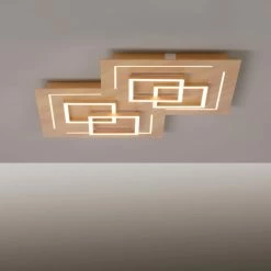 Paul Neuhaus Q-Serie Paul Neuhaus Q-LINEA Deckenleuchte LED Holz hell, 8-flammig, Fernbedienung -LED Leuchten Verkäufe paul neuhaus q linea deckenleuchte 8181 79 6