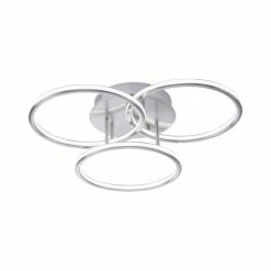 Paul Neuhaus Q-Serie Paul Neuhaus Q-NEVIO Deckenleuchte LED Nickel-Matt, 3-flammig, Fernbedienung -LED Leuchten Verkäufe paul neuhaus q nevio deckenleuchte 8281 55 3