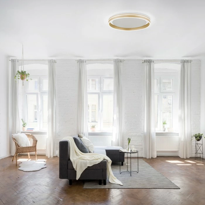 Paul Neuhaus Q-Serie Paul Neuhaus Q-VITO Deckenleuchte LED Messing, 1-flammig, Fernbedienung 2 Paul Neuhaus Q-Serie Paul Neuhaus Q-VITO Deckenleuchte LED Messing, 1-flammig, Fernbedienung – Bild 2