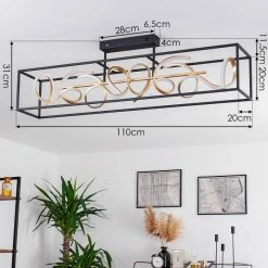 Hofstein Pericos Deckenleuchte LED Schwarz, Gold, 4-flammig -LED Leuchten Verkäufe pericos deckenleuchte h3375464 3