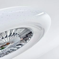 Hofstein Petrovac Deckenventilator LED Chrom, Weiß, 1-flammig, Fernbedienung -LED Leuchten Verkäufe petrovac deckenventilator h3334966 19