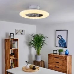 Hofstein Petrovac Deckenventilator LED Chrom, Weiß, 1-flammig, Fernbedienung -LED Leuchten Verkäufe petrovac deckenventilator h3334966 8