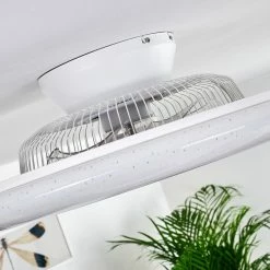 Hofstein Petrovac Deckenventilator LED Chrom, Weiß, 1-flammig, Fernbedienung -LED Leuchten Verkäufe petrovac deckenventilator h3334966 9