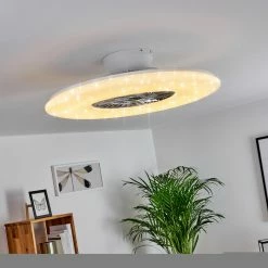 Hofstein Petrovac Deckenventilator LED Chrom, Weiß, 1-flammig, Fernbedienung -LED Leuchten Verkäufe petrovac deckenventilator h3334980 15