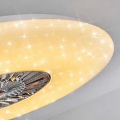 Hofstein Petrovac Deckenventilator LED Chrom, Weiß, 1-flammig, Fernbedienung -LED Leuchten Verkäufe petrovac deckenventilator h3334980 18