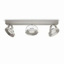 Philips Leuchten Philips Spur Deckenleuchte LED Edelstahl, 3-flammig
