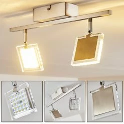 Hofstein Piney Deckenleuchte LED Nickel-Matt, 2-flammig