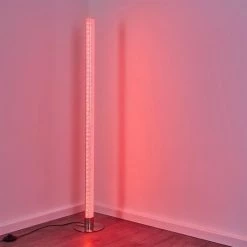 Hofstein Pipe RGB Stehlampe LED Nickel-Matt, 1-flammig, Fernbedienung, Farbwechsler -LED Leuchten Verkäufe pipe rgb stehlampe h3266038 do4 19