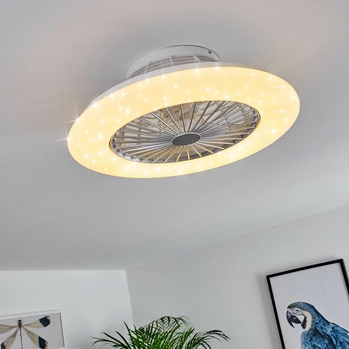 Hofstein Piraeus Deckenventilator LED Weiß, Titan, 1-flammig, Fernbedienung 12 Hofstein Piraeus Deckenventilator LED Weiß, Titan, 1-flammig, Fernbedienung – Bild 12