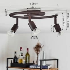 Hofstein Planes Deckenleuchte LED Rostfarben, 3-flammig -LED Leuchten Verkäufe planes deckenleuchte h3396537 3
