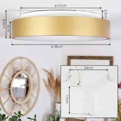 Hofstein Playas Deckenleuchte LED Weiß, Gold, 1-flammig -LED Leuchten Verkäufe playas deckenleuchte h3551301 3