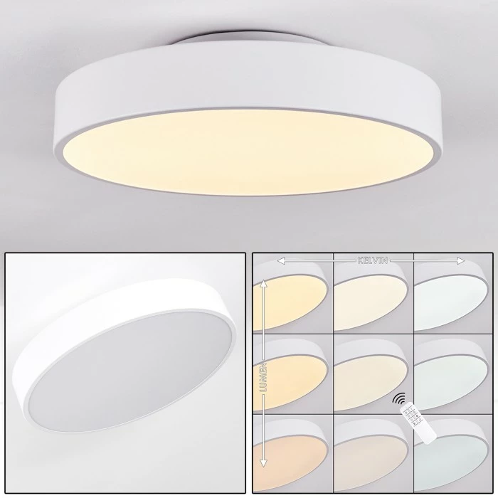 Hofstein Plovdiv Deckenleuchte LED Weiß, 1-flammig, Fernbedienung 1 Hofstein Plovdiv Deckenleuchte LED Weiß, 1-flammig, Fernbedienung