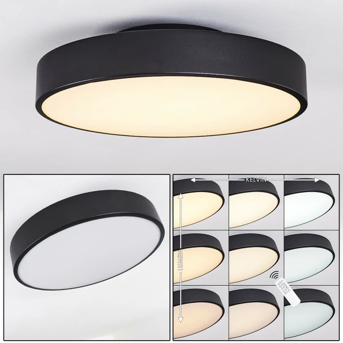 Hofstein Plovdiv Deckenleuchte LED Schwarz, 1-flammig, Fernbedienung 1 Hofstein Plovdiv Deckenleuchte LED Schwarz, 1-flammig, Fernbedienung