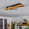 Hofstein Pompu Deckenleuche LED Schwarz, Holz hell, 1-flammig