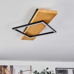 Hofstein Pompu Deckenleuche LED Schwarz, Holz hell, 1-flammig -LED Leuchten Verkäufe pompu deckenleuche h3564486 4