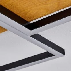 Hofstein Pompu Deckenleuche LED Schwarz, Holz hell, 1-flammig -LED Leuchten Verkäufe pompu deckenleuche h3564509 2