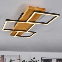 Hofstein Pompu Deckenleuche LED Schwarz, Holz hell, 1-flammig -LED Leuchten Verkäufe pompu deckenleuche h3564509 6