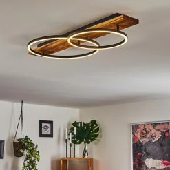 Hofstein Pompu Deckenleuchte LED Schwarz, Holz dunkel, 2-flammig -LED Leuchten Verkäufe pompu deckenleuchte h3392249 8