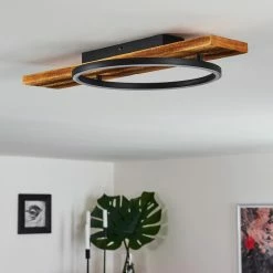 Hofstein Pompu Deckenleuchte LED Schwarz, Holz dunkel, 1-flammig -LED Leuchten Verkäufe pompu deckenleuchte h3392263 9