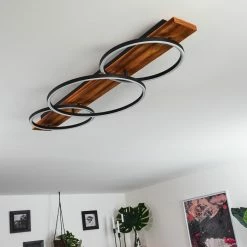 Hofstein Pompu Deckenleuchte LED Schwarz, Holz dunkel, 3-flammig -LED Leuchten Verkäufe pompu deckenleuchte h3392294 11