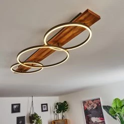 Hofstein Pompu Deckenleuchte LED Schwarz, Holz dunkel, 3-flammig -LED Leuchten Verkäufe pompu deckenleuchte h3392294 8