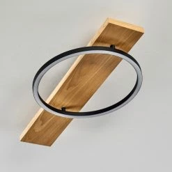 Hofstein Pompu Deckenleuchte LED Schwarz, Holz hell, 1-flammig -LED Leuchten Verkäufe pompu deckenleuchte h3392317 7