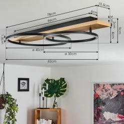 Hofstein Pompu Deckenleuchte LED Schwarz, Holz hell, 2-flammig 14 Hofstein Pompu Deckenleuchte LED Schwarz, Holz hell, 2-flammig -LED Leuchten Verkäufe pompu deckenleuchte h3392331 3