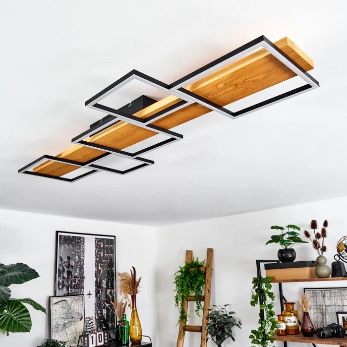 Hofstein Pompu Deckenleuchte LED Schwarz, Naturfarben, 1-flammig 10 Hofstein Pompu Deckenleuchte LED Schwarz, Naturfarben, 1-flammig – Bild 10