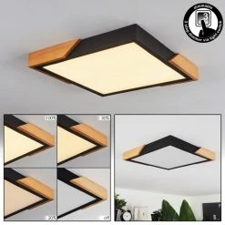 Hofstein Pontchardon Deckenpanel LED Schwarz, Naturfarben, 1-flammig