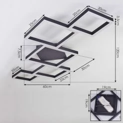 Hofstein Pourao Deckenleuchte LED Schwarz, Weiß, 1-flammig, Fernbedienung -LED Leuchten Verkäufe pourao deckenleuchte h3418161 3