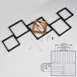 Hofstein Pourao Deckenleuchte LED Schwarz, Weiß, Holz dunkel, 1-flammig, Fernbedienung 14 Hofstein Pourao Deckenleuchte LED Schwarz, Weiß, Holz dunkel, 1-flammig, Fernbedienung -LED Leuchten Verkäufe pourao deckenleuchte h3418185 4