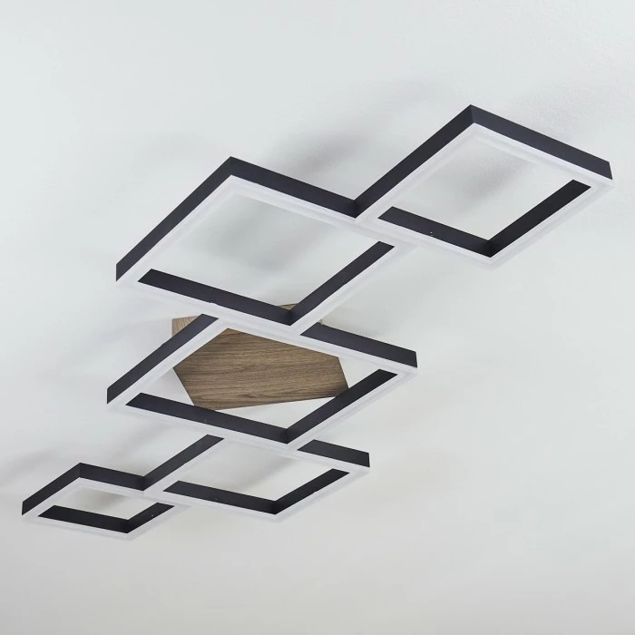 Hofstein Pourao Deckenleuchte LED Schwarz, Weiß, Holz dunkel, 1-flammig, Fernbedienung 8 Hofstein Pourao Deckenleuchte LED Schwarz, Weiß, Holz dunkel, 1-flammig, Fernbedienung – Bild 8